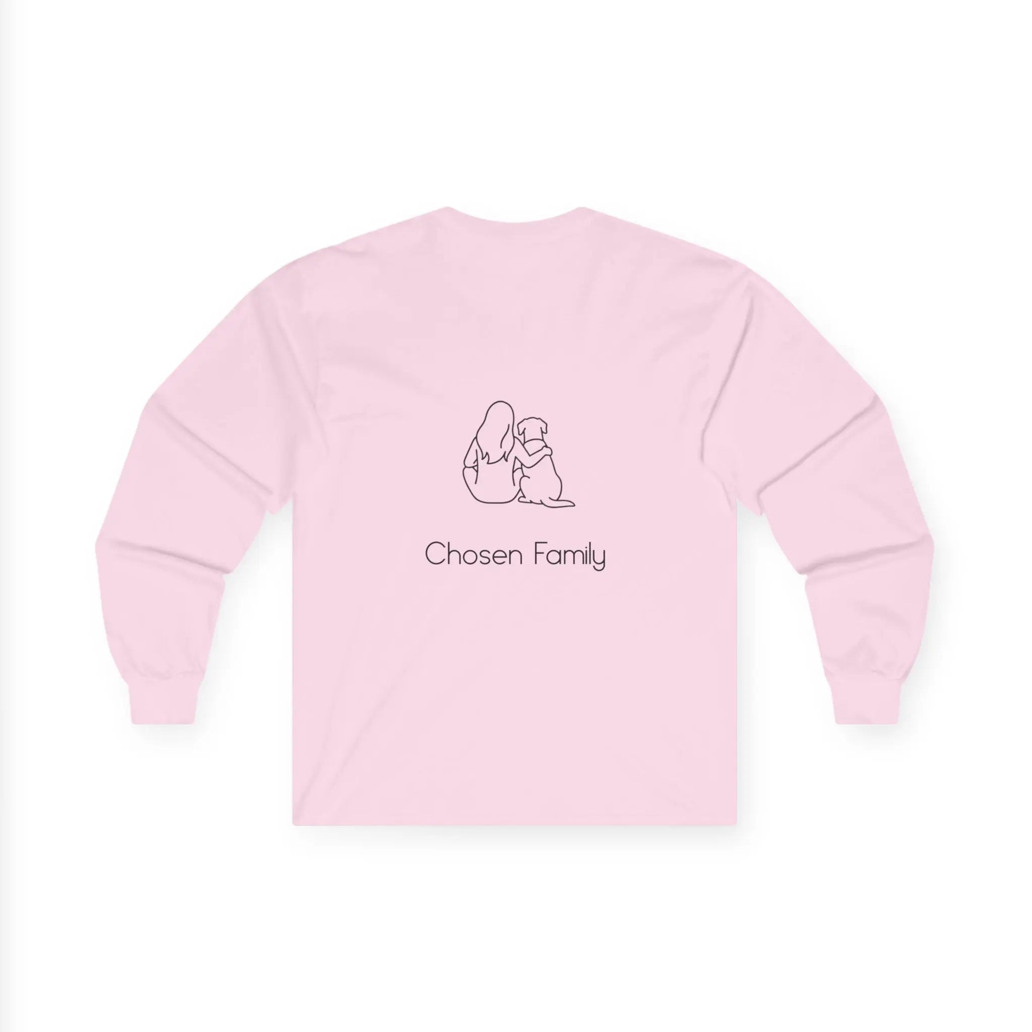 Minimal Woman Dog Bond Line Art Long Sleeve Shirt - Barking Trends