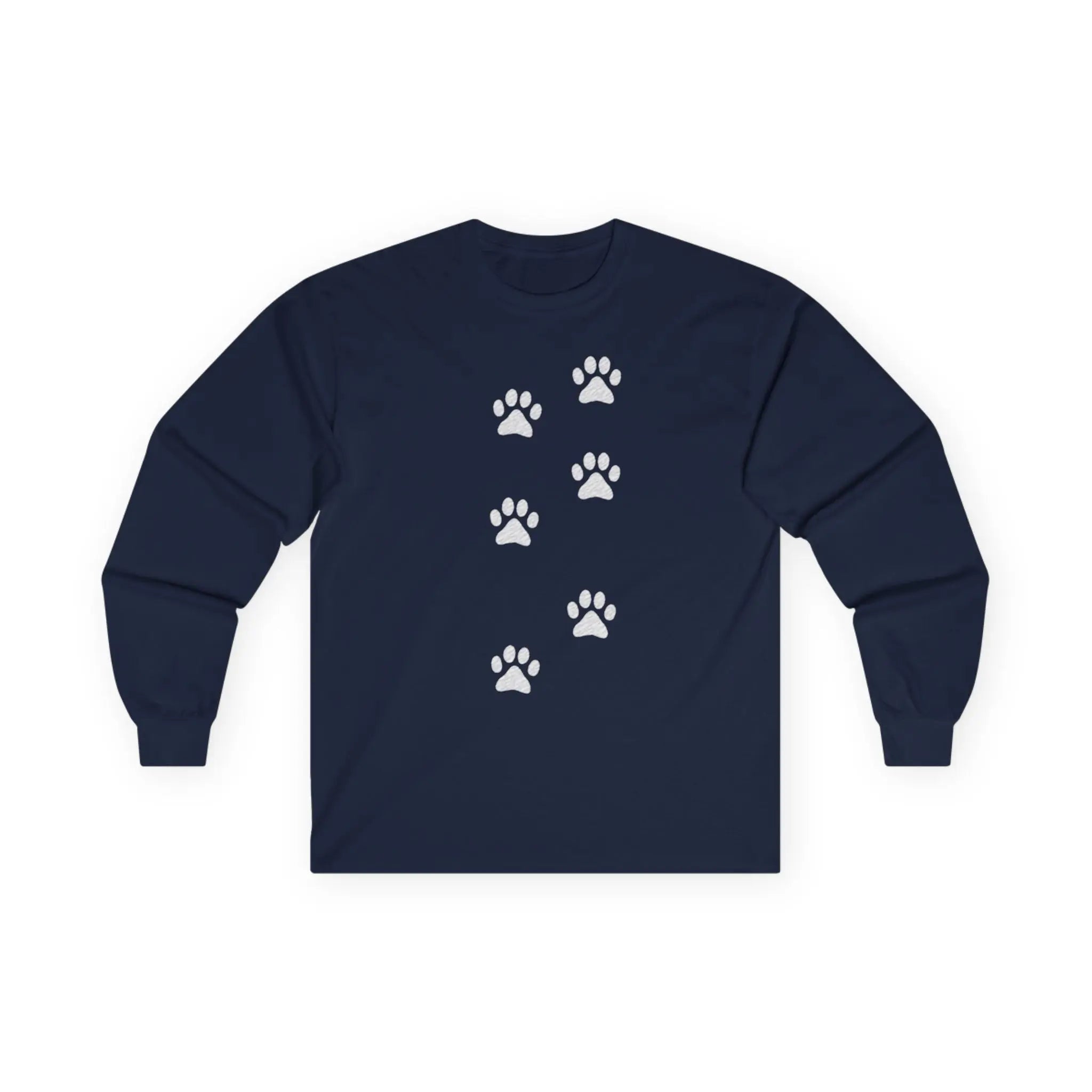 Scattered Paw Print Pattern Long Sleeve Shirt - Barking Trends