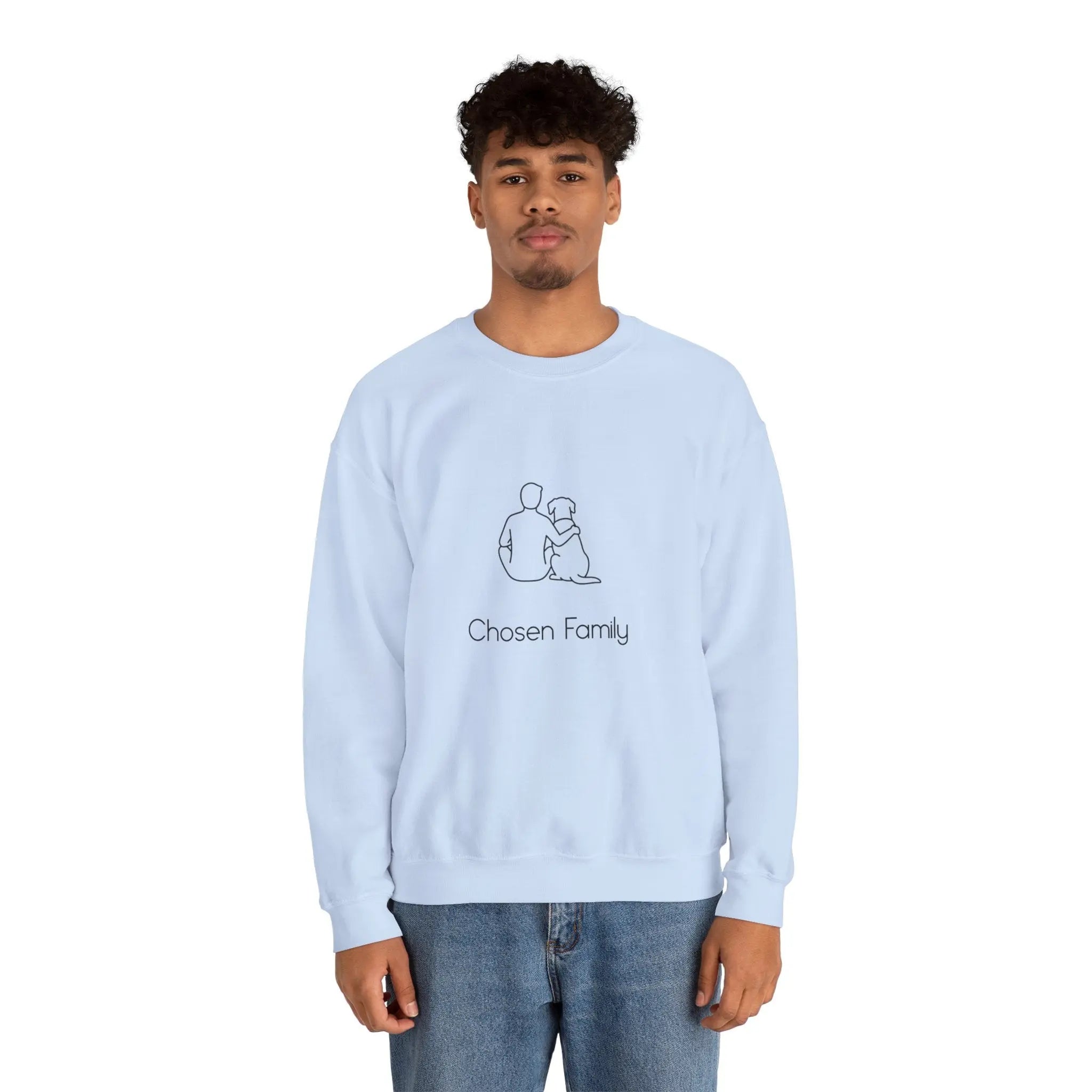 Minimal Man Dog Bond Line Art Crewneck Sweatshirt - Barking Trends